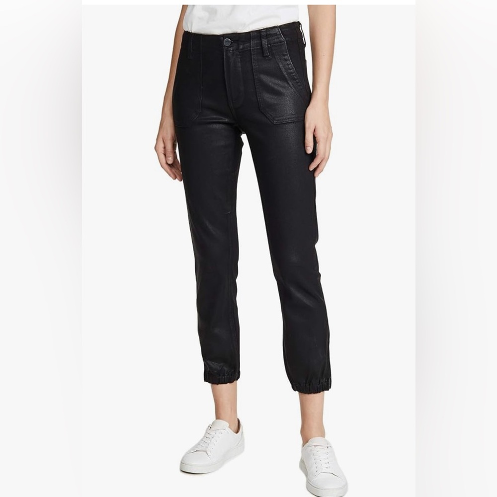 Anthropologie Shimmering Black Pants PAIGE Women's Mayslie Joggers size 26 A615